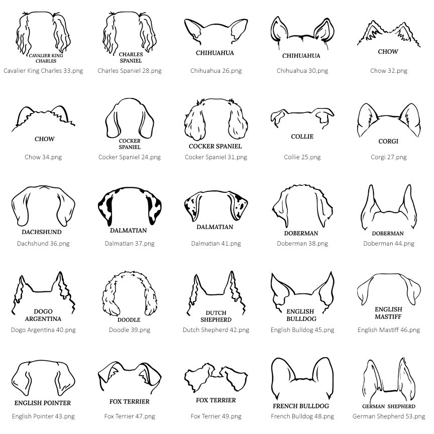 Dog Ears Collar Memorial Frame