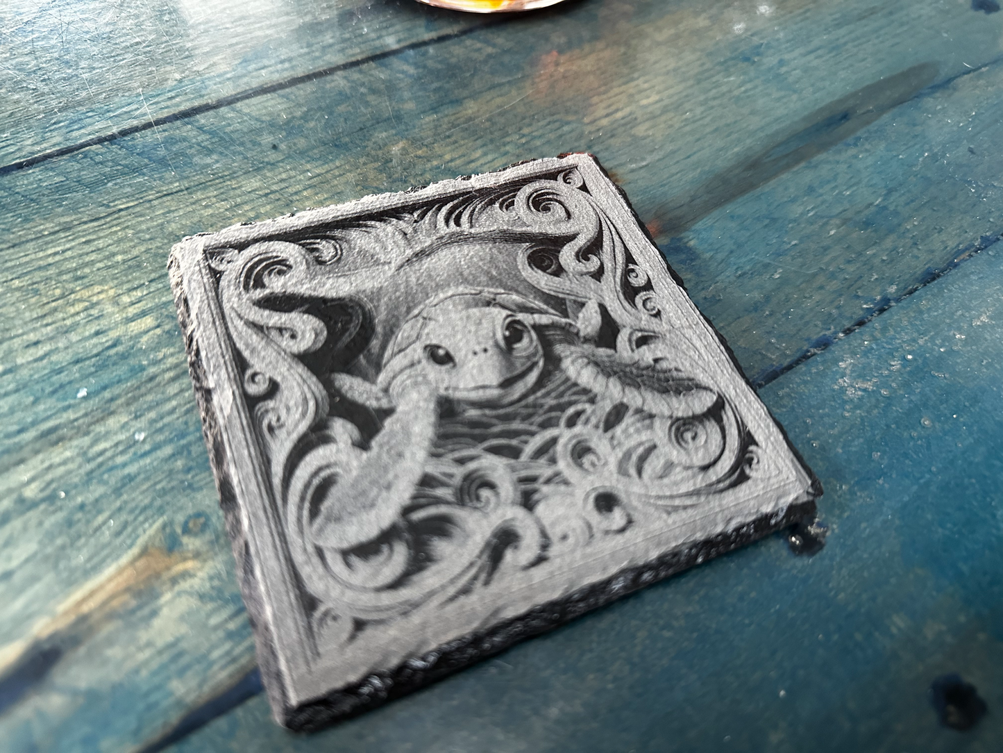 Slate Coaster 3D Sea Turtle