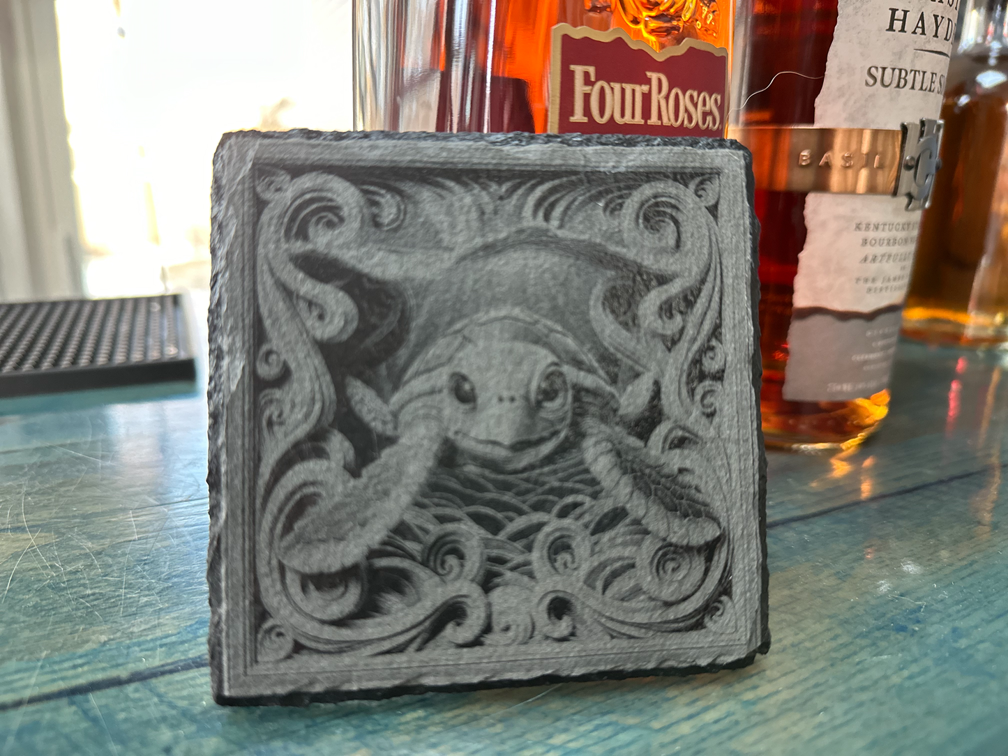 Slate Coaster 3D Sea Turtle
