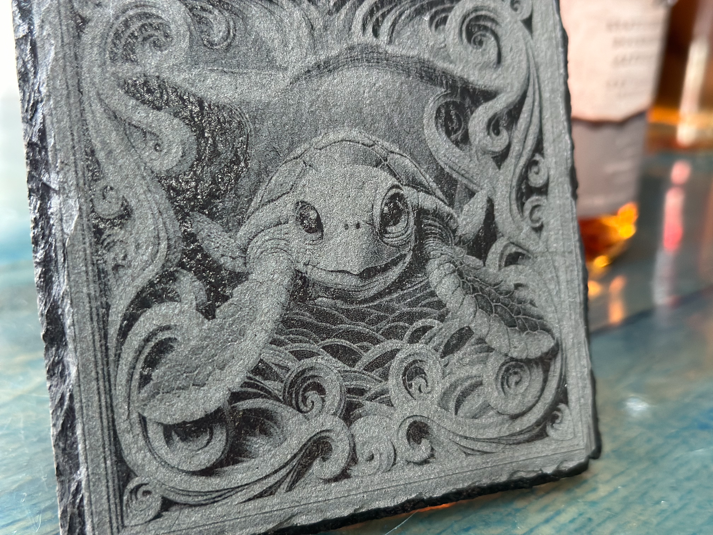 Slate Coaster 3D Sea Turtle