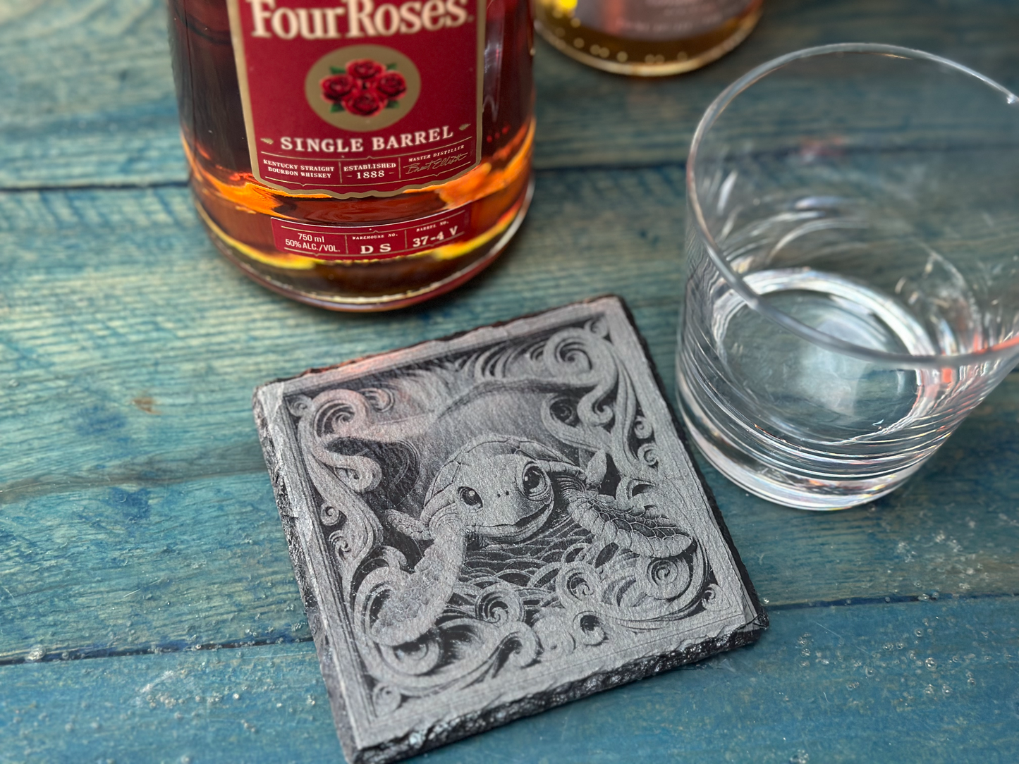 Slate Coaster 3D Sea Turtle