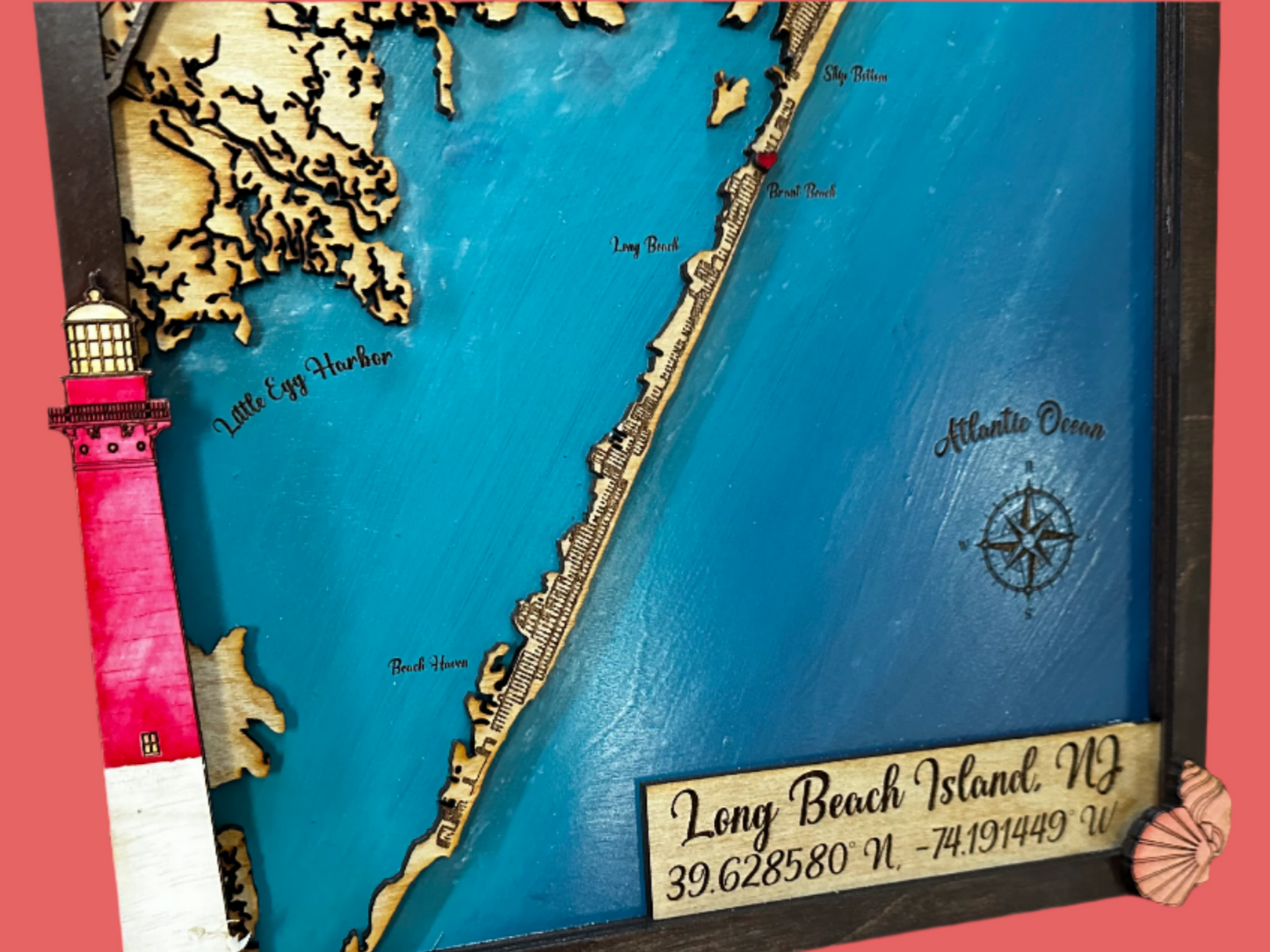 Layered Laser Engraved Map LBI