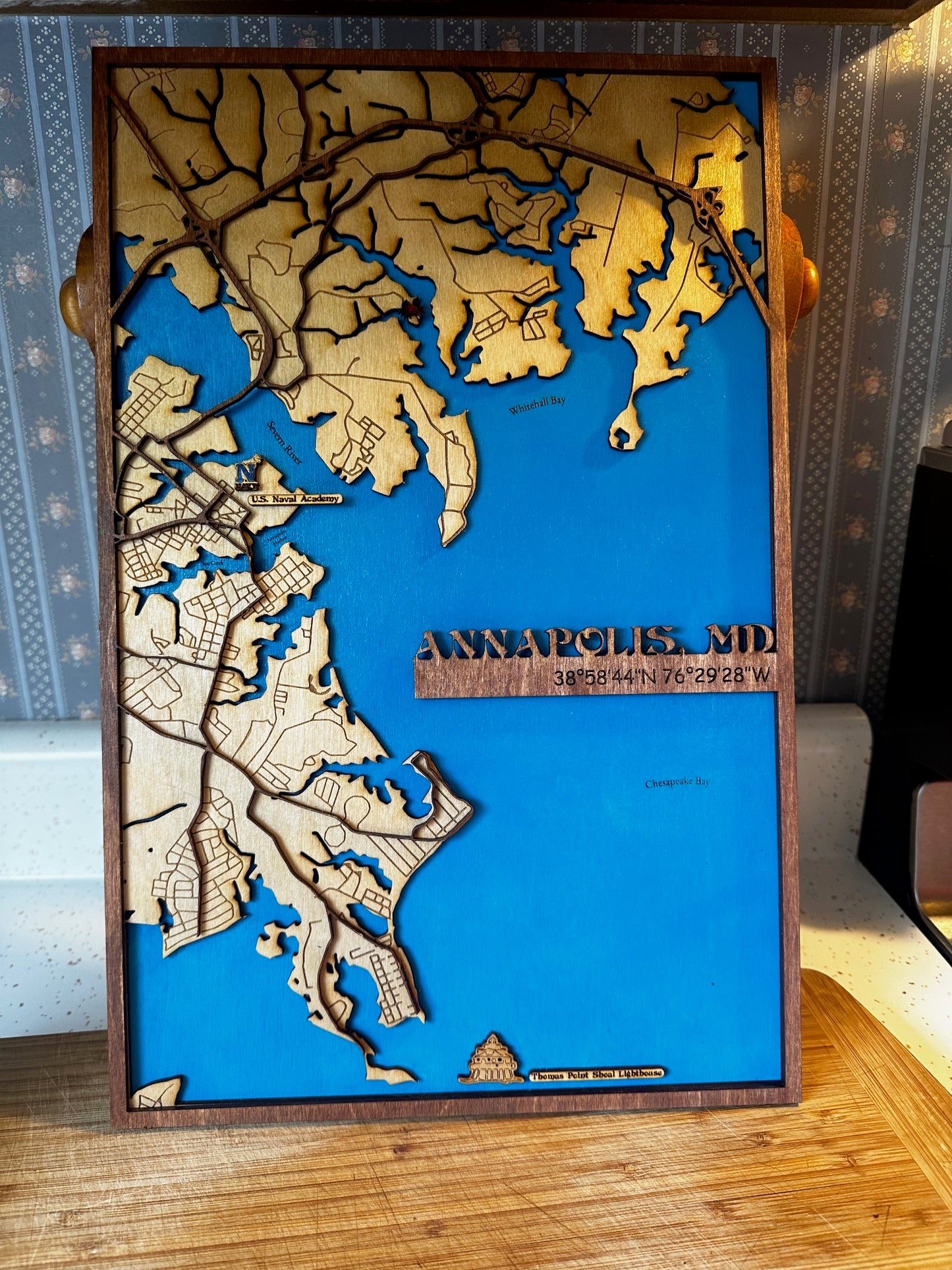 Wooden Layered Maps Annapolis MD